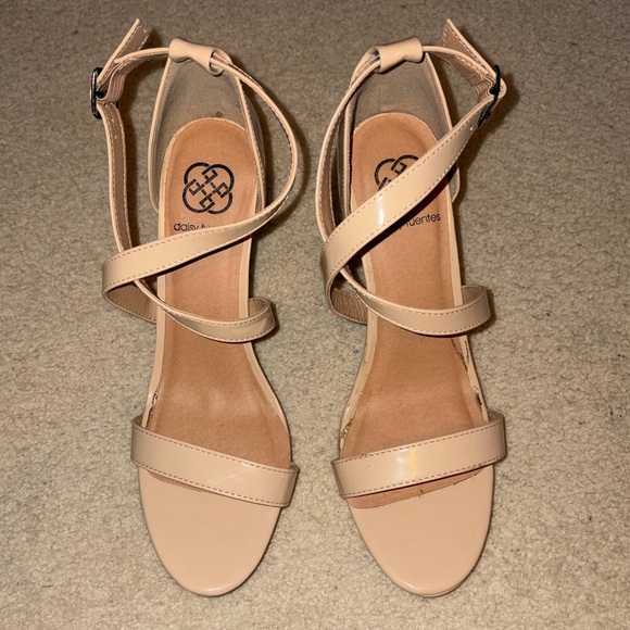 Elegant Nude Strappy Heels - Picture 2 of 6